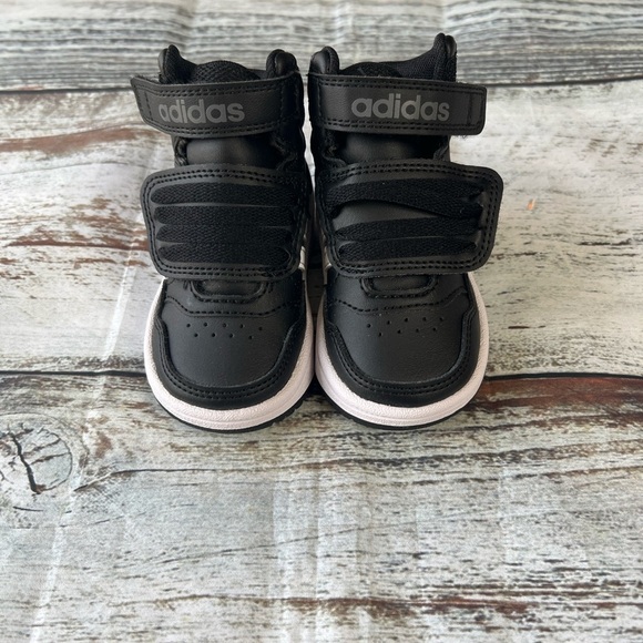 Adidas Hoops Mid 3.0 AC I Toddler Sneakers - Black/White - Size 4K - Picture 3 of 11